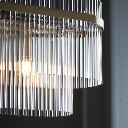 Endon 112573 - Suspension chaîne MARIETTA 4xE14/6W/230V laiton/transparent