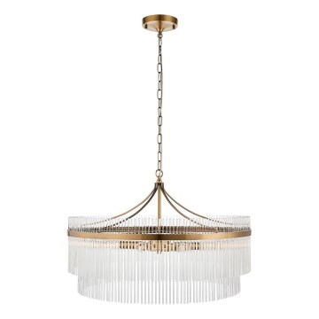 Endon 112574 - Kroonluchter aan ketting MARIETTA GRAND 7xE14/7W/230V messing/helder