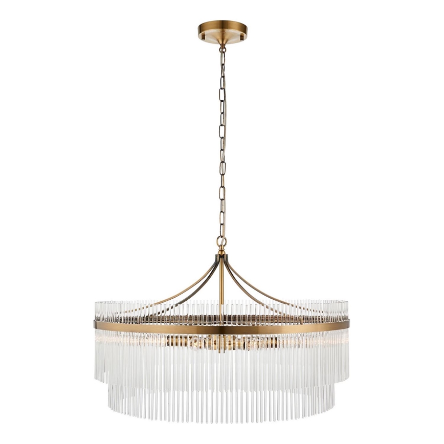 Endon 112574 - Kroonluchter aan ketting MARIETTA GRAND 7xE14/7W/230V messing/helder