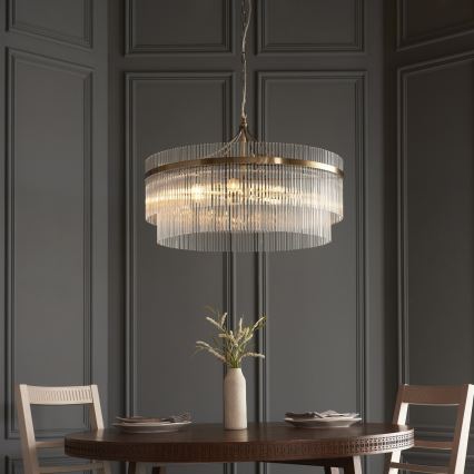 Endon 112574 - Lustre sur chaîne MARIETTA GRAND 7xE14/7W/230V laiton/transparent