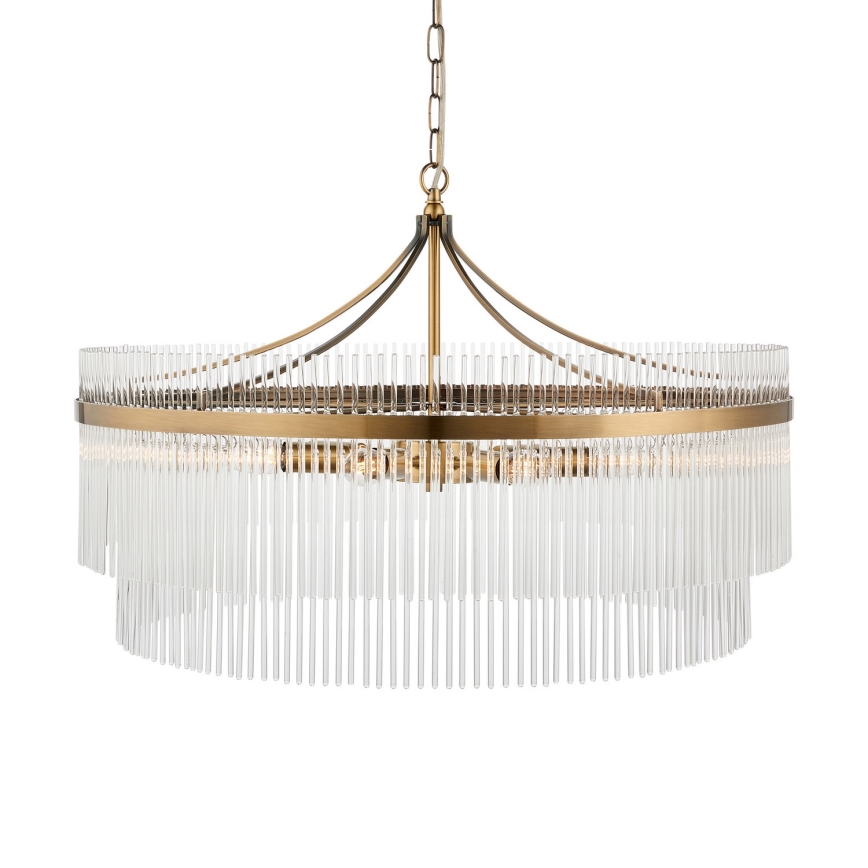 Endon 112574 - Lustre sur chaîne MARIETTA GRAND 7xE14/7W/230V laiton/transparent