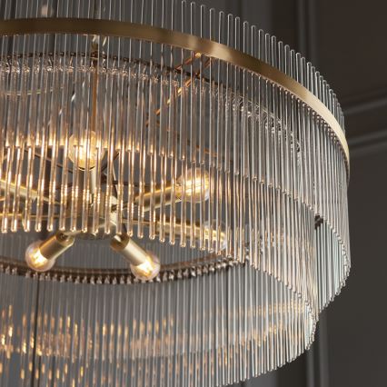 Endon 112574 - Lustre sur chaîne MARIETTA GRAND 7xE14/7W/230V laiton/transparent