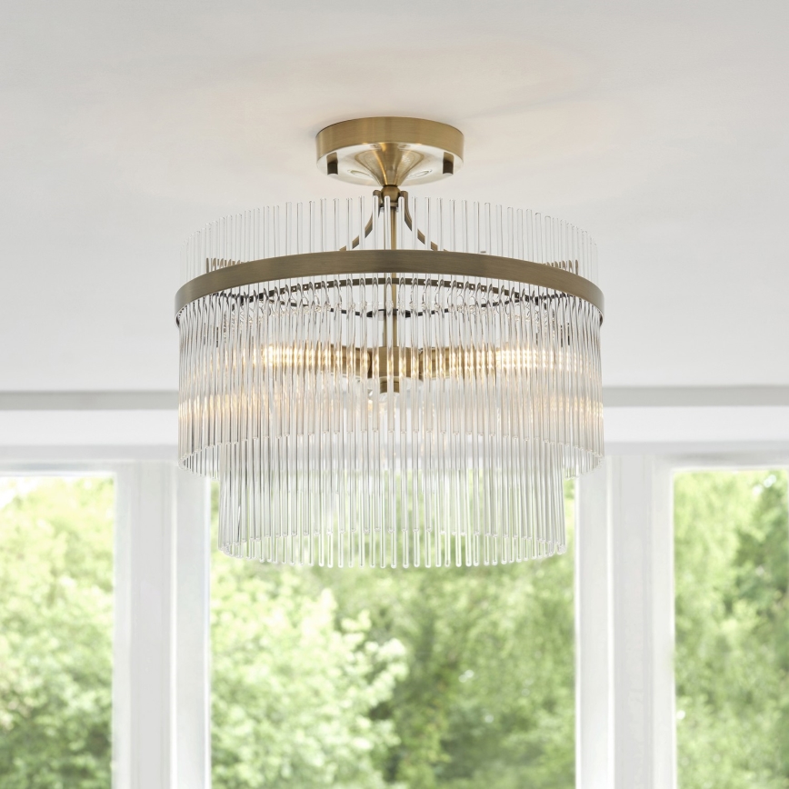 Endon 112575 - Plafonnier MARIETTA 3xE14/7W/230V laiton/transparent