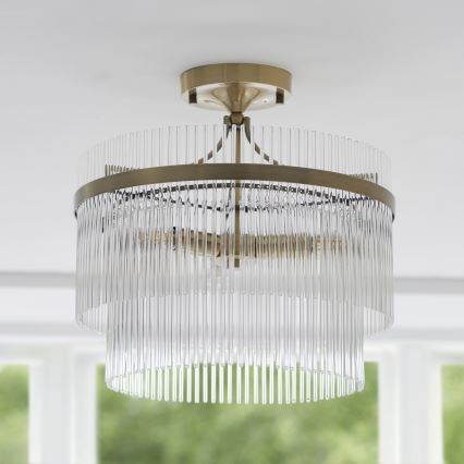 Endon 112575 - Plafonnier MARIETTA 3xE14/7W/230V laiton/transparent