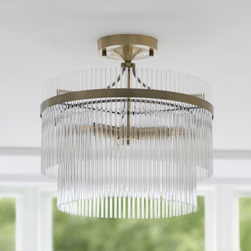 Endon 112575 - Plafonnier MARIETTA 3xE14/7W/230V laiton/transparent