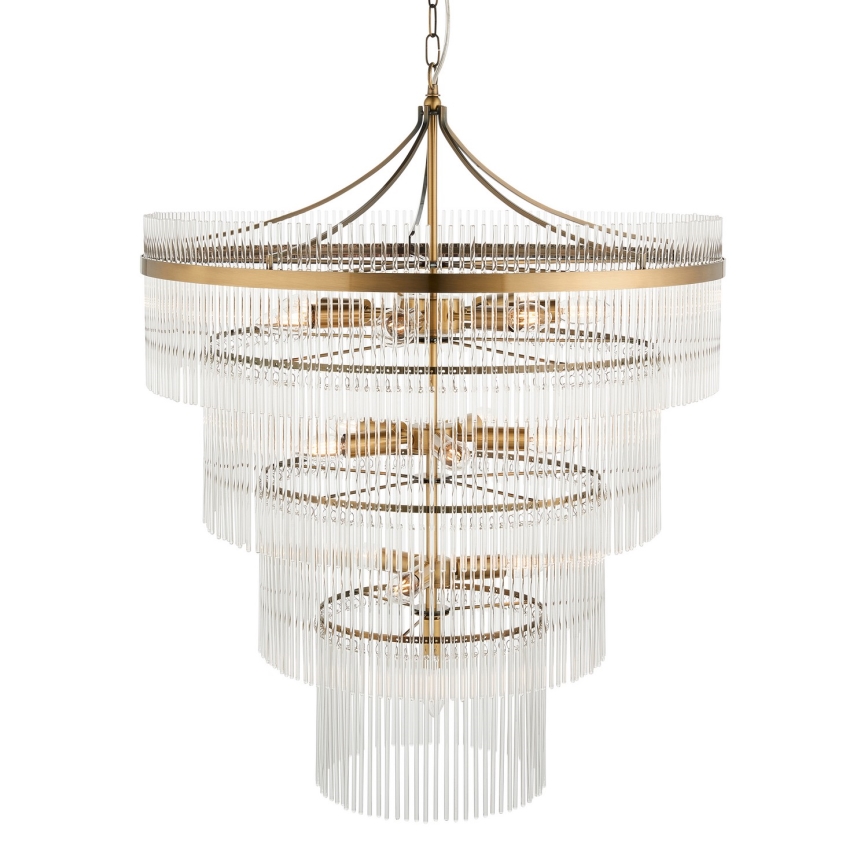 Endon 112576 - Hanglamp aan een ketting MARIETTA 16xE14/6W/230V messing/doorzichtig