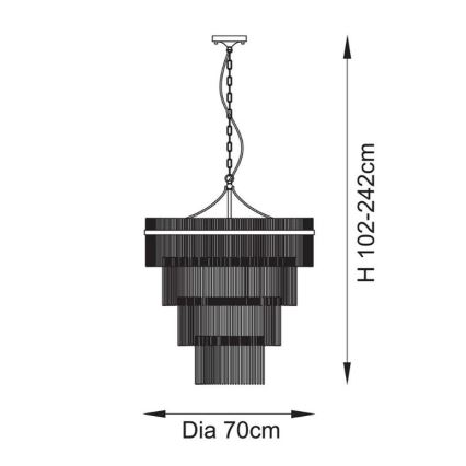Endon 112576 - Hanglamp aan een ketting MARIETTA 16xE14/6W/230V messing/doorzichtig
