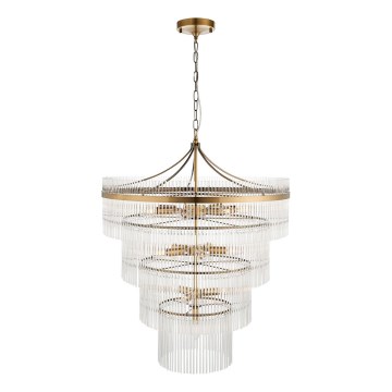 Endon 112576 - Suspension chaîne MARIETTA 16xE14/6W/230V laiton/transparent