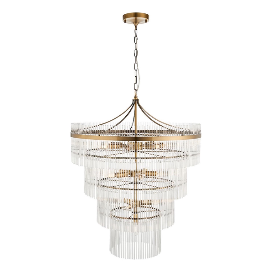 Endon 112576 - Suspension chaîne MARIETTA 16xE14/6W/230V laiton/transparent
