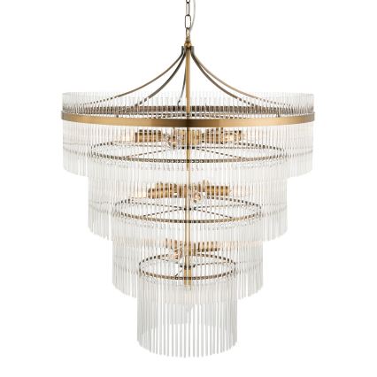 Endon 112576 - Suspension chaîne MARIETTA 16xE14/6W/230V laiton/transparent