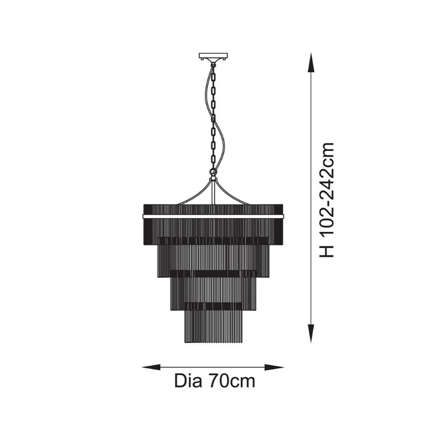 Endon 112576 - Suspension chaîne MARIETTA 16xE14/6W/230V laiton/transparent