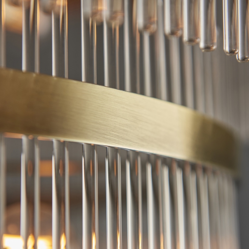 Endon 112793 - Hanglamp aan een ketting MARIETTA GRAND 21xE14/6W/230V messing/doorzichtig