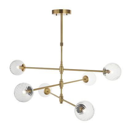 Endon 114039 - Hanglamp aan stang 6xG9/3,2W/230V goud