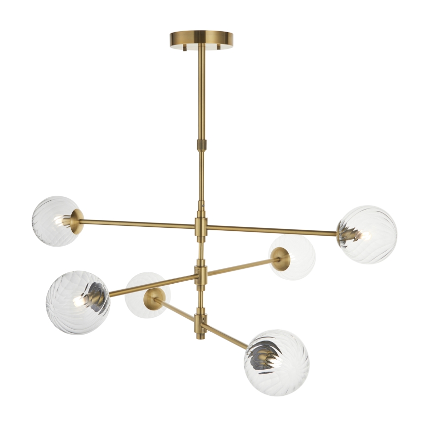 Endon 114039 - Hanglamp aan stang 6xG9/3,2W/230V goud