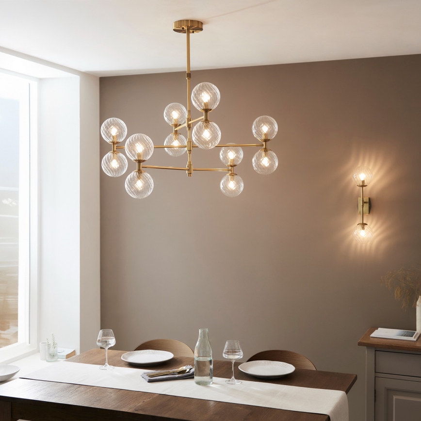 Endon 114041 - Kroonluchter met stang 12xG9/3,2W/230V goud