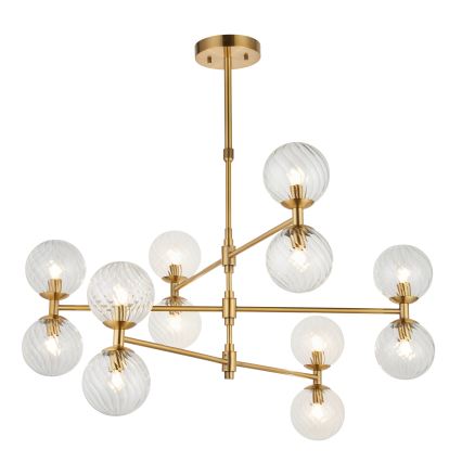 Endon 114041 - Kroonluchter met stang 12xG9/3,2W/230V goud