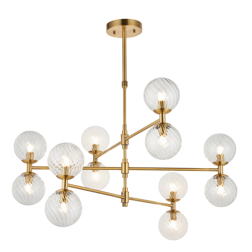 Endon 114041 - Kroonluchter met stang 12xG9/3,2W/230V goud