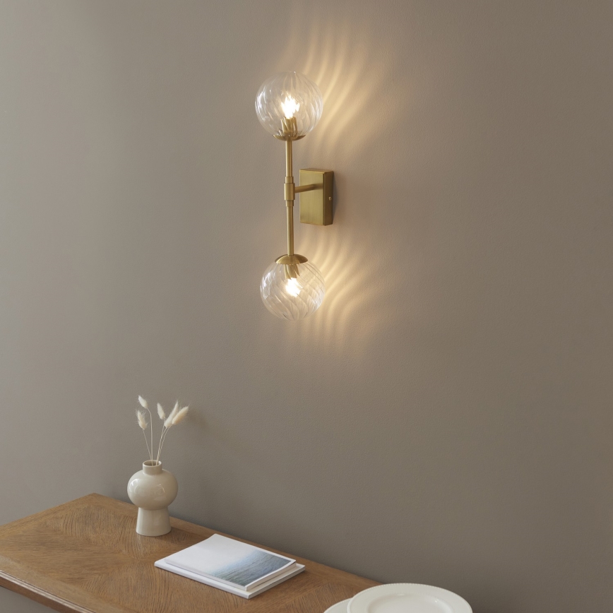Endon 114042 - Gouden wandlamp 2xG9/3,2W/230V
