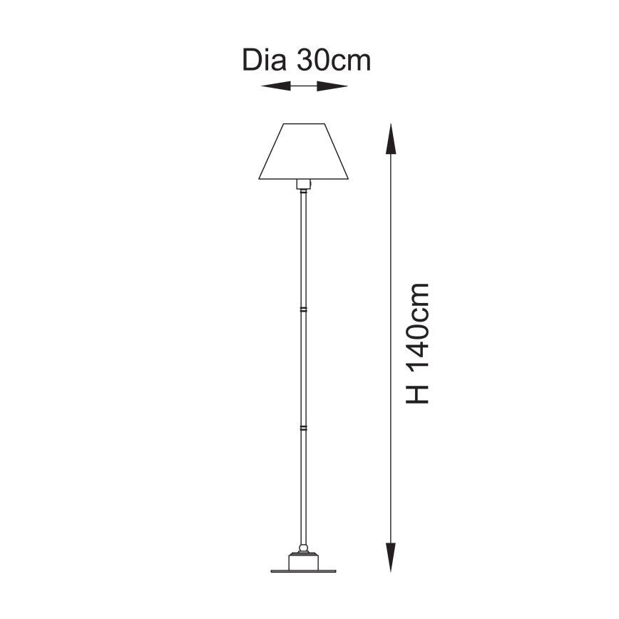 Endon 114785 - Lampadaire rechargeable à intensité variable BURLEY LED/1,5W/5V 3600 mAh laiton/gris