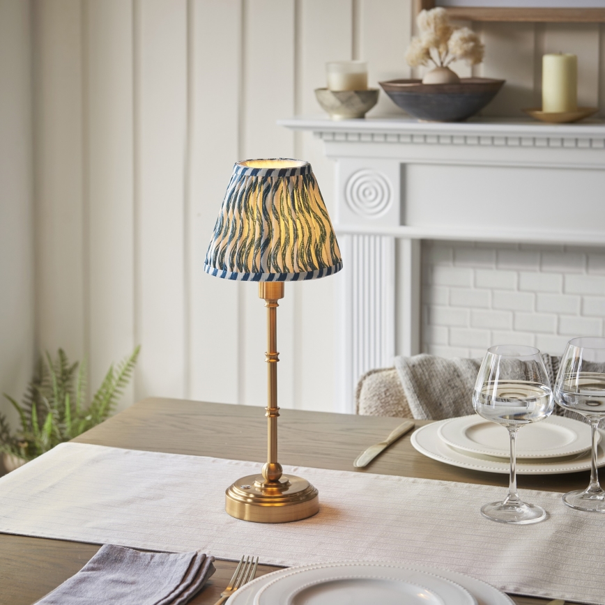 Endon 114796 - Lampe de table à intensité variable rechargeable BURLEY LED/1,5W/5V laiton/bleu