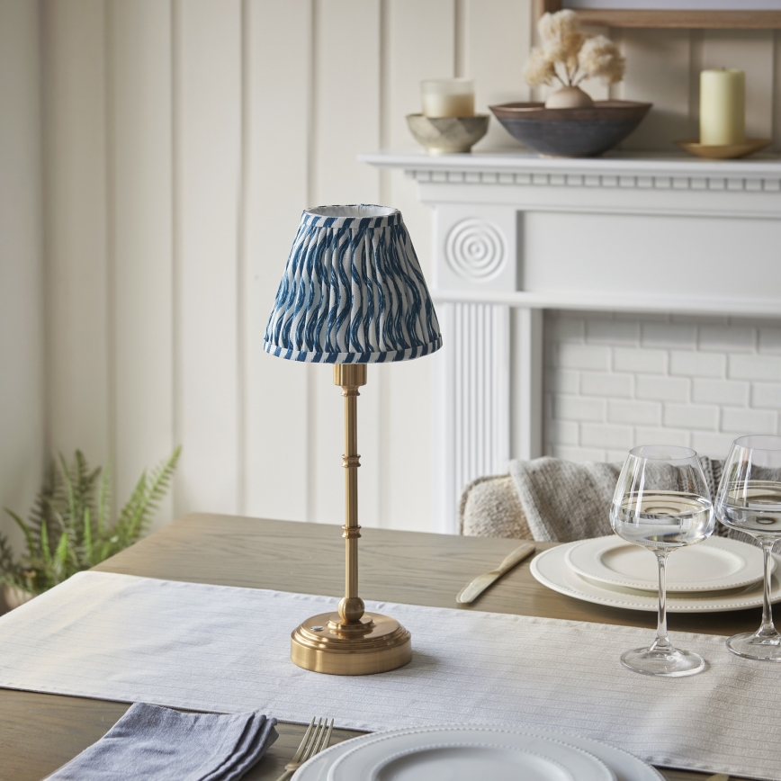 Endon 114796 - Lampe de table à intensité variable rechargeable BURLEY LED/1,5W/5V laiton/bleu