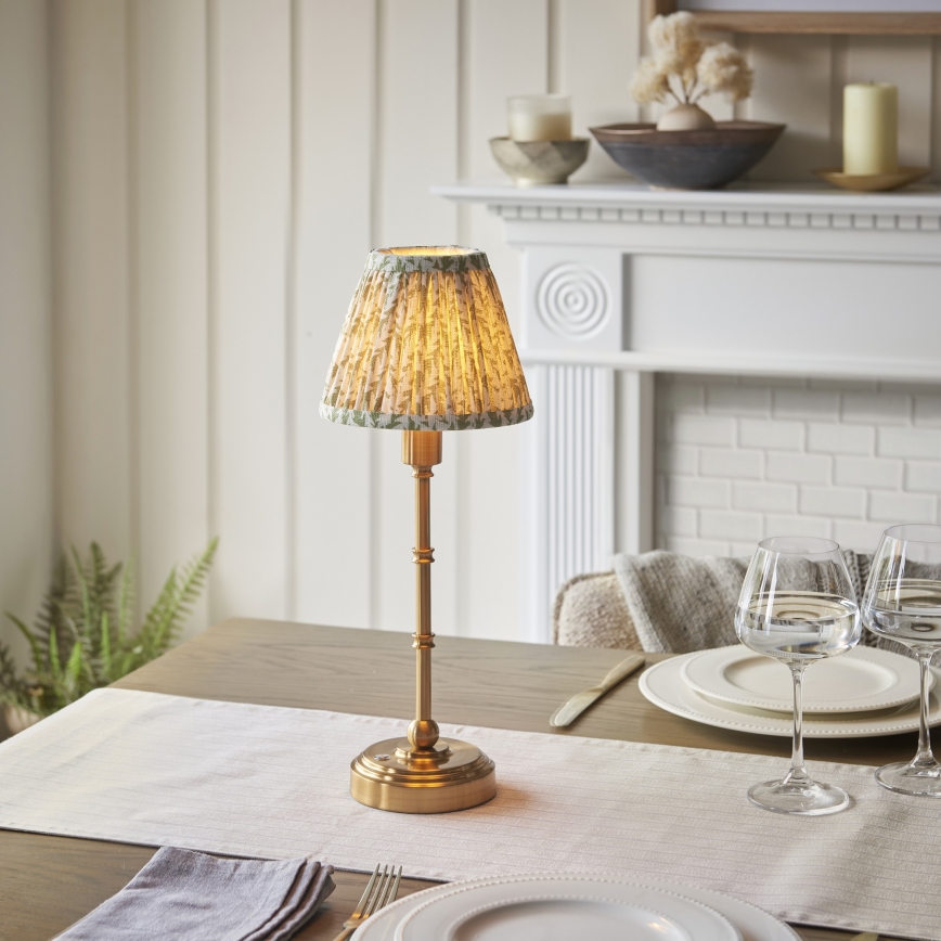 Endon 114800 - Lampe de table à intensité variable rechargeable BURLEY LED/1,5W/5V laiton/vert