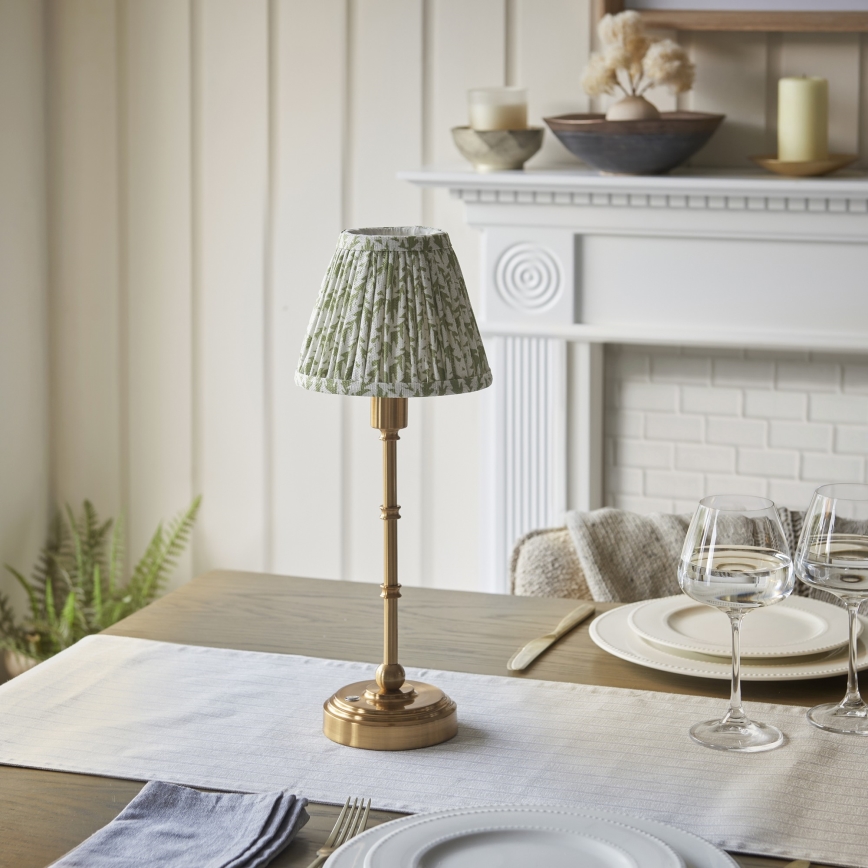 Endon 114800 - Lampe de table à intensité variable rechargeable BURLEY LED/1,5W/5V laiton/vert