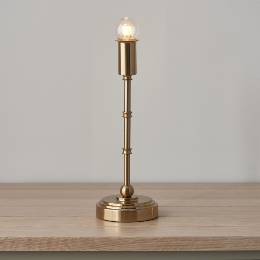 Endon 114800 - Lampe de table à intensité variable rechargeable BURLEY LED/1,5W/5V laiton/vert