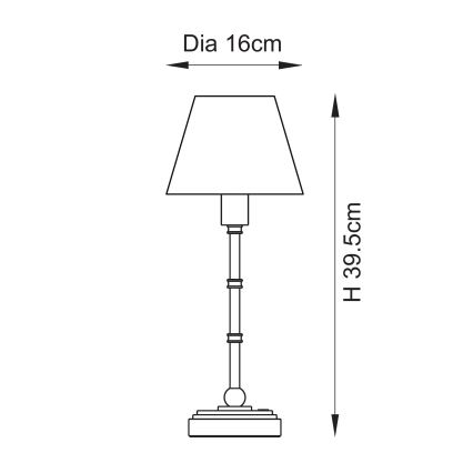 Endon 114800 - Lampe de table à intensité variable rechargeable BURLEY LED/1,5W/5V laiton/vert