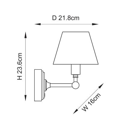 Endon 114827 - Lampe murale à intensité variable et rechargeable BURLEY LED/1,5W/5V 3600 mAh laiton/bleu