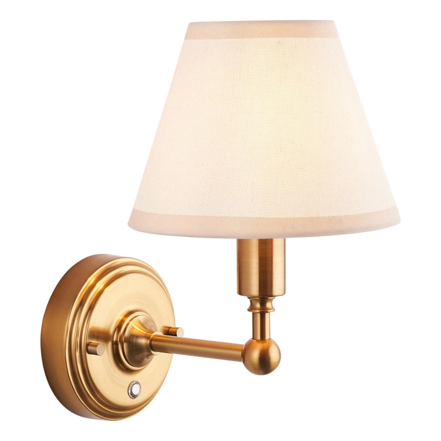 Endon 114830 - Lampe murale à intensité variable et rechargeable BURLEY LED/1,5W/5V 3600 mAh laiton/crémeux