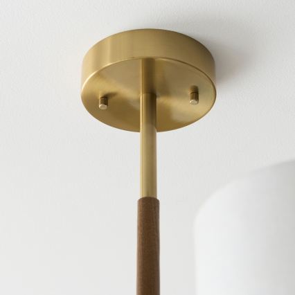 Endon 116993 - Hanglamp met stang HEATHCLIFF 3xE14/7W/230V messing/essenhout