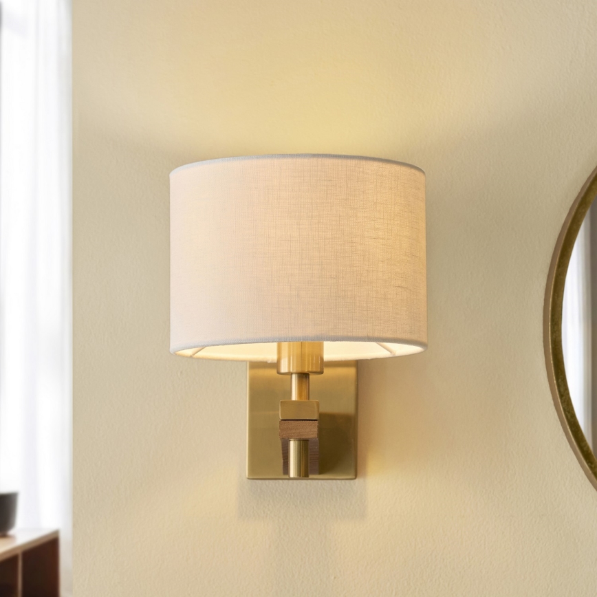 Endon 116995 - Wandlamp HEATHCLIFF 1xE14/7W/230V messing/essenhout