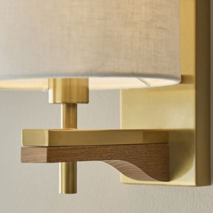 Endon 116995 - Wandlamp HEATHCLIFF 1xE14/7W/230V messing/essenhout