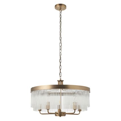 Endon 119110 - Kroonluchter met ketting CLERMONT 5xE14/6W/230V messing