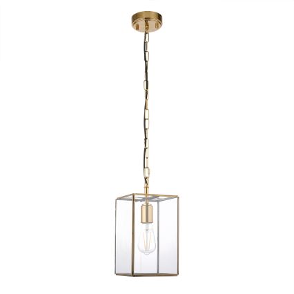 Endon 119142 - Hanglamp aan ketting HAMMOND 1xE27/10W/230V 17x17 cm messing