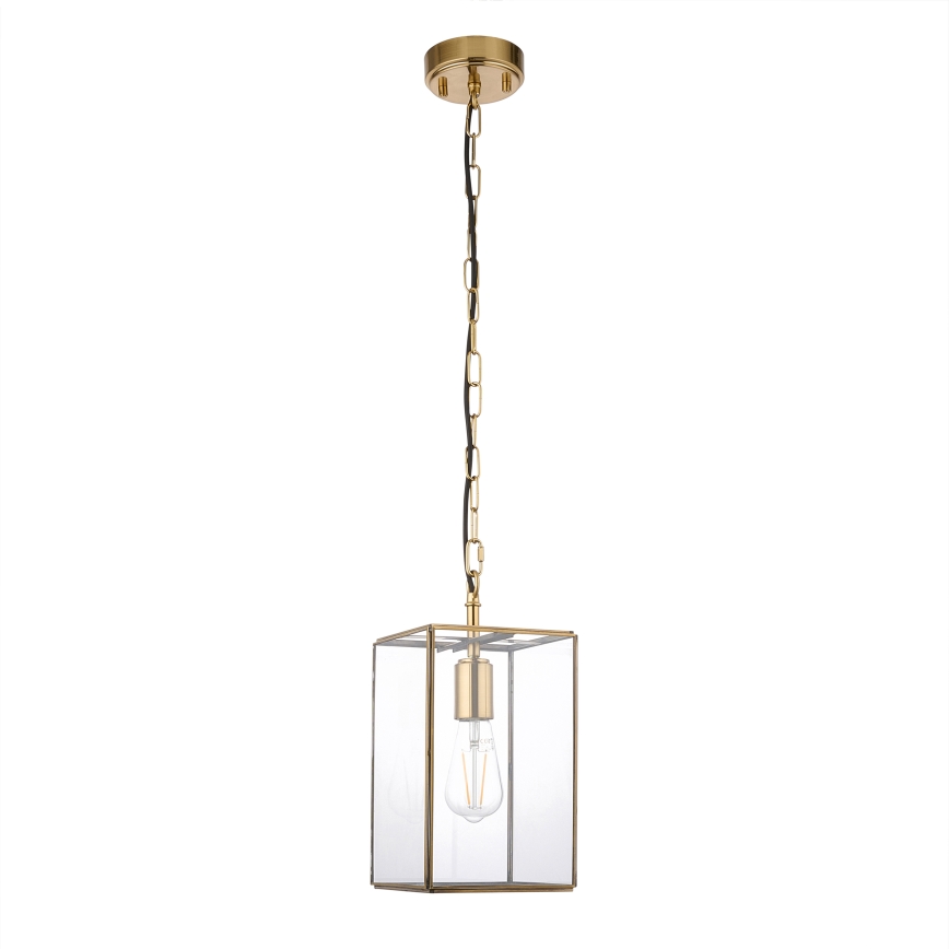 Endon 119142 - Hanglamp aan ketting HAMMOND 1xE27/10W/230V 17x17 cm messing