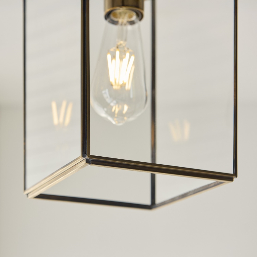 Endon 119142 - Hanglamp aan ketting HAMMOND 1xE27/10W/230V 17x17 cm messing