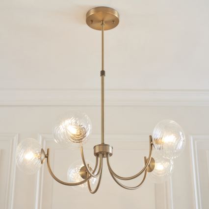 Endon 119210 - Kroonluchter aan stang HAGUE 5xG9/5W/230V messing
