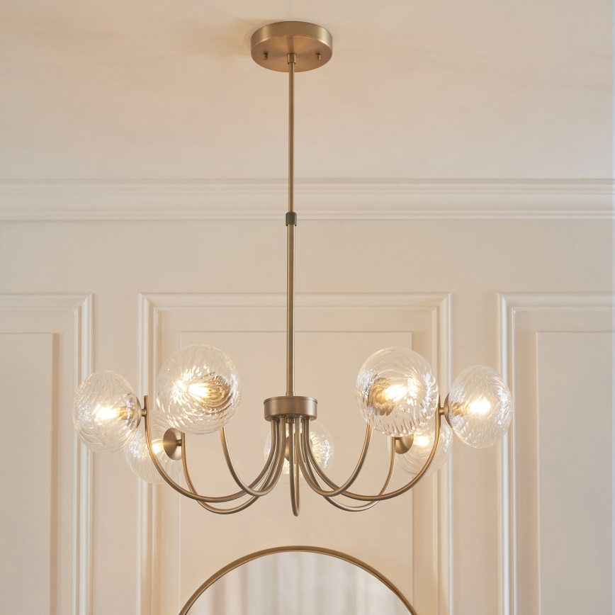 Endon 119224 - Kroonluchter aan kabel HAGUE 7xG9/5W/230V messing
