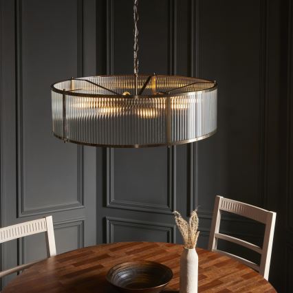 Endon 119455 - Kroonluchter aan ketting RIDGETON 8xE14/7W/230V messing