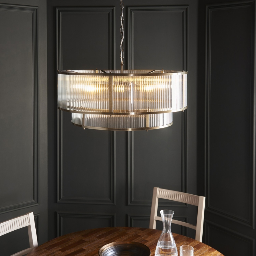 Endon 119456 - Lustre sur chaîne RIDGETON 8xE14/7W/230V laiton