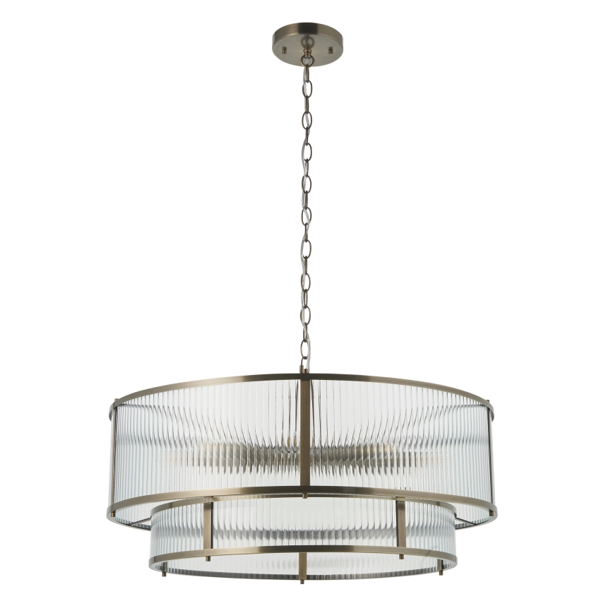 Endon 119456 - Lustre sur chaîne RIDGETON 8xE14/7W/230V laiton