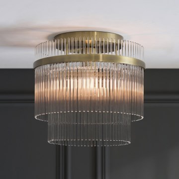 Endon 119492 - Plafonnier MARIETTA à montage en surface 1xE27/10W/230V laiton/transparent