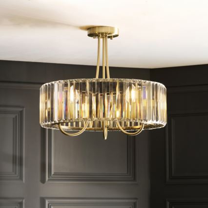 Endon 119609 - Plafondlamp aan stang VISCONTI 3xE14/6W/230V messing