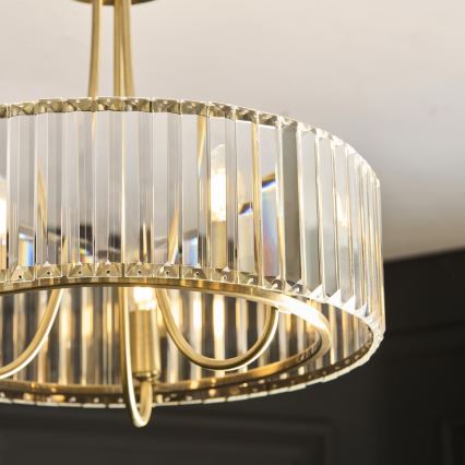 Endon 119609 - Plafondlamp aan stang VISCONTI 3xE14/6W/230V messing