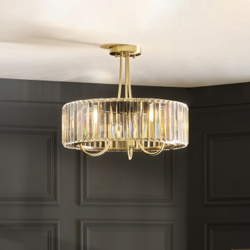 Endon 119609 - Suspension sur tige VISCONTI 3xE14/6W/230V en laiton