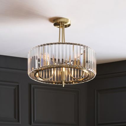 Endon 119609 - Suspension sur tige VISCONTI 3xE14/6W/230V en laiton