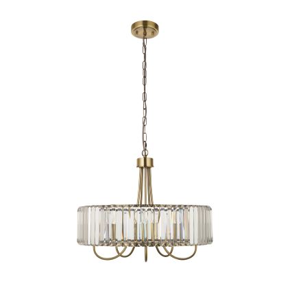 Endon 119610 - Suspension à chaîne VISCONTI, 5 x E14 / 6 W / 230 V, laiton