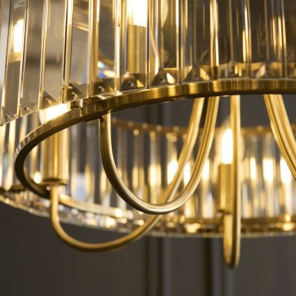 Endon 119610 - Suspension à chaîne VISCONTI, 5 x E14 / 6 W / 230 V, laiton